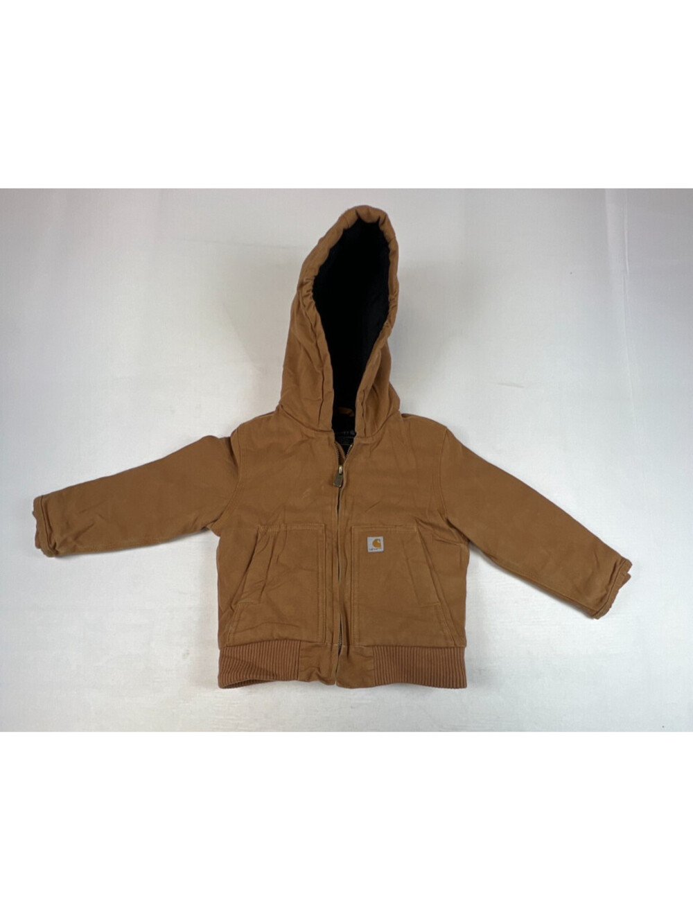 Carhartt Toddler Boys 2T Brown Quilted Lined Active Duck Workwear Hooded Jacket